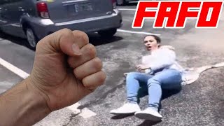 Woman Finds Out That You Shouldnt Punch Men in Parking Lots [upl. by Khalsa]