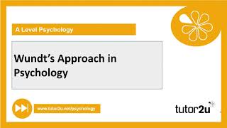 Wundt’s Approach in Psychology  AQA A Level Psychology Catch Up 2021 [upl. by Naynek883]