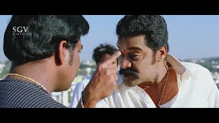 Ravishankar Super Warning Dialogue Scene  Bahaddur Kannada Movie  Dhruva Sarja [upl. by Nyrok899]