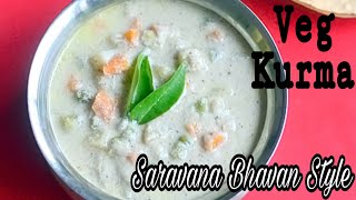 Veg Kurma RecipeWhite Kurma Saravana Bhavan Style [upl. by Sherburne]