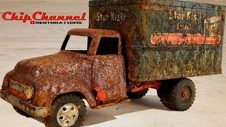 1954 Tonka Star Kist Tuna Truck Restoration Box Van Starkist 725 Refurbish Advertising Restore [upl. by Leiva535]