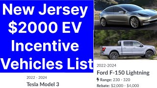 New Jersey 2000 EV Incentive Vehicles List Purchase or Lease [upl. by Neelie]