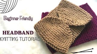 Knitting a headband for beginners  Free pattern and tutorial [upl. by Anaujit]