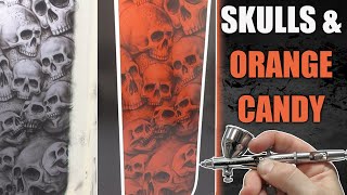 Airbrushing Skulls with orange candy [upl. by Cirdet]