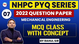 NHPC JE Mechanical Question Paper 2022 7  NHPC JE PYQ Series  Mechanical Engineering  Rahul Sir [upl. by Ahsaret]