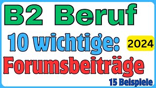 Die 10 wichtigsten Forumsbeiträge für den Beruf auf B2Niveau  TELC B2 Beruf  Redemittel [upl. by Caddric314]