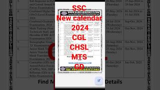 SSC New calendar released 2024 [upl. by Kovacev968]