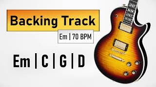 Rock Pop BACKING TRACK E Minor  Em C G D  70 BPM  Guitar Backing Track [upl. by Swanson]