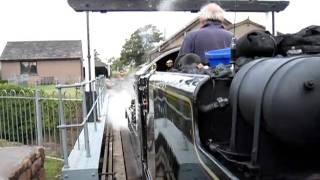 Locomotive quotRiver Eskquot pulling out of Ravenglass Station [upl. by Pillow]