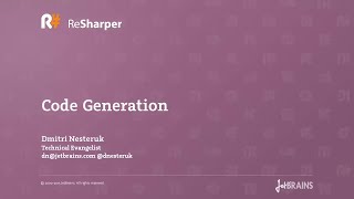 Code Generation with ReSharper [upl. by Calista625]