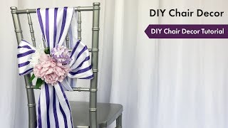 DIY Flower Chair Sash Tie Decor Tutorial  How To Setup  eFavormartcom [upl. by Mclyman455]