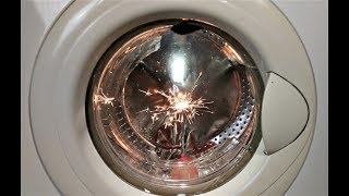 Experiment  Sparklers  in a Washing Machine [upl. by Rumery]