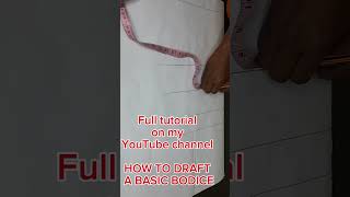 How to draft a basic bodice patternmaking pattern sewingtutorial [upl. by Barrett]