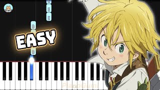 Nanatsu no Taizai OP  quotNetsujou no Spectrumquot  EASY Piano Tutorial amp Sheet Music [upl. by Niessuh]