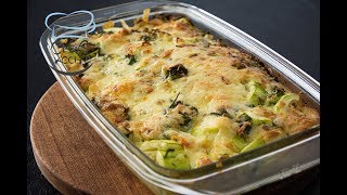 Zucchini Auflauf mit Gouda Käse überbacken  Rezept [upl. by Bindman]