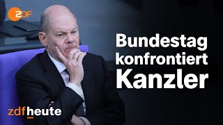 Bundestag Kanzler Scholz muss sich Fragen der Abgeordneten stellen  ZDFheute live [upl. by Ennovi153]