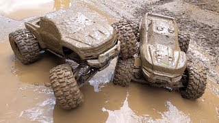 DUAL TRAXXAS XMAXXs GET MUDDY  RC ADVENTURES [upl. by Eppillihp]