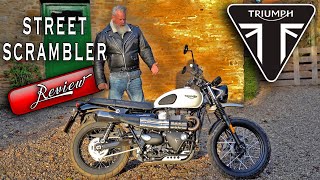 Triumph Street Scrambler Review The 900cc Bonneville motorbike with Vance amp Hines Silencer tested [upl. by Anderson]