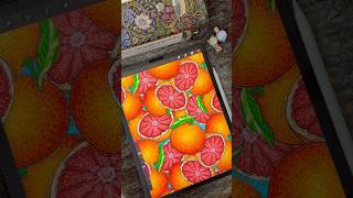 A New Seamless Pattern Design ☘️ 🍊 procreate patterndesign pattern shorts youtubeshorts [upl. by Dewar]