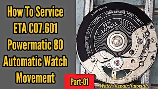 How To Service ETA C07601 SW200 Powermatic 80 Automatic Watch Movement  Disassemble  SolimBD [upl. by Etnahc312]