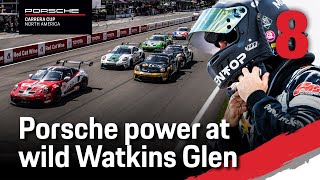 Round 8 Porsche Carrera Cup North America  Porsche power at wild Watkins Glen [upl. by Allayne]