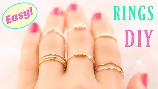 10 DIY Rings EASY amp Adjustable How To Make a Ring  Easy Diy Rings [upl. by Emarej774]