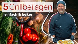 5 Beilagen zum Grillen  EINFACH SCHNELL amp LECKER [upl. by Wesla757]