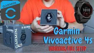 Garmin vívoactive 4S Unboxing and Full Setup  Garmin Connect App [upl. by Adnuhsat]