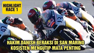 Hakim Danish BERAKSI Di San Marino  Kosisten Mengutip Mata Penting  Race 1 Rookie Cup [upl. by Malek218]