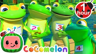 Five Little Speckled Frogs  Frogs Swimming Challenge  CoComelon Nursery Rhymes amp Kids Songs [upl. by Akinam918]