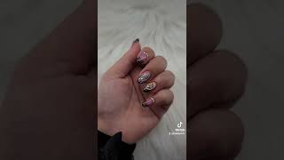 acrylic overlay natural nails with rhinestones and cat eye french tips acrylicnails [upl. by Akel878]