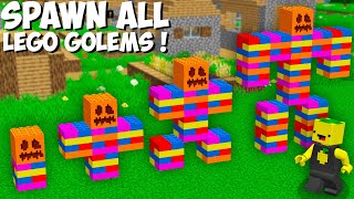 Why did I SPAWN ALL THE RAREST LEGO GOLEM in Minecraft  NEW SECRET GOLEM [upl. by Scevor26]