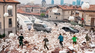 Storm Chaos in Spain Flood and 6inch hail hit cars and homes Europe is shocked [upl. by Studner]