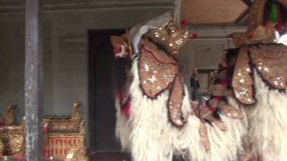 Barong Demon Costume and Gamelan Orchestra Instruments at Ubud Royal Palace [upl. by Shulman]