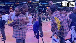 KEVIN DURANT GIVES KEY GLOCK HIS JERSEY AFTER SCORING GAME HIGH AGAINST TIMBERWOLVES [upl. by Leopoldine259]