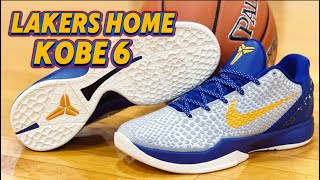 OG VIBES Kobe 6 Lakers Home Unboxing review amp on foot 🔥 [upl. by Argent]