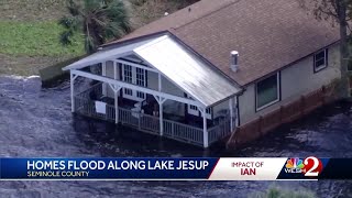 Part of Lake Jesup shore disappears as homes flood after Hurricane Ian [upl. by Beth701]