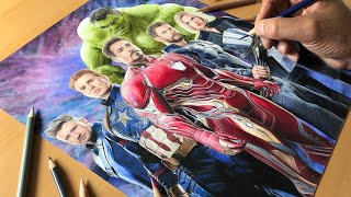 The Avengers Artwork  Timelapse  Artology [upl. by Tildy]