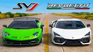 Lambo Revuelto v Aventador SVJ DRAG RACE [upl. by Melvyn]