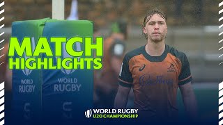 INTENSE battle in the rain  Australia v Ireland Highlights  World Rugby U20 Championship [upl. by Naerb]