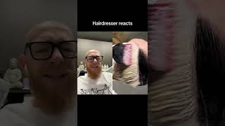 Hairdresser reacts to a very cool color transformation hair [upl. by Hwu561]