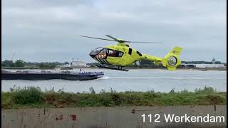 64  Traumahelikopter landt op pier bij Werkendamse haven [upl. by Analra]