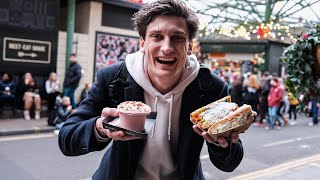 Trying Borough Markets MOST POPULAR street food  Europe Vlog 3 [upl. by Elynad]