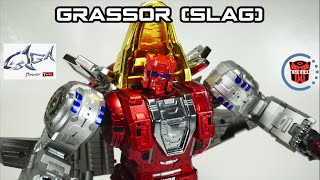 Gigapower Gigasaurs HQ02R Grassor Chrome Version Reissue AKA Slag [upl. by Almita]