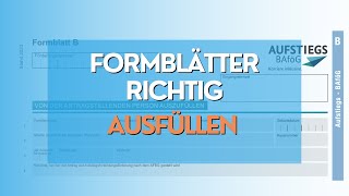 AufstiegsBAföG AntragFormblätter richtig ausfüllen [upl. by Htrow]