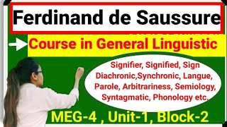 ✔️Course in General linguistics by Saussure diachronicsynchronicLaungeParolesignifiedmeg4 [upl. by Eihtak]