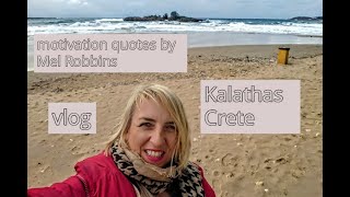 Kalathas beach near to Chania in Crete amd motivation quotes by Mel Robbins [upl. by Neimad]