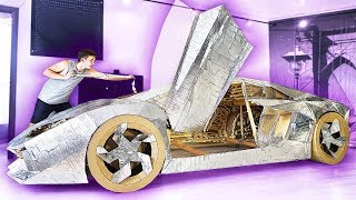 LAMBORGHINI AVENTADOR FROM CARDBOARD  COVERED WITH ALUMINUM FOIL [upl. by Nedyrb]