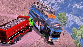 Overloaded Bus Journey on the Most Terrifying Road in the World Eps021 dangerous dangerousdriving [upl. by Anevad547]