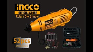 INGCO Mini Drill Rotary Die Grinder with 52pcs Accessories MG1309 [upl. by Bashemeth]